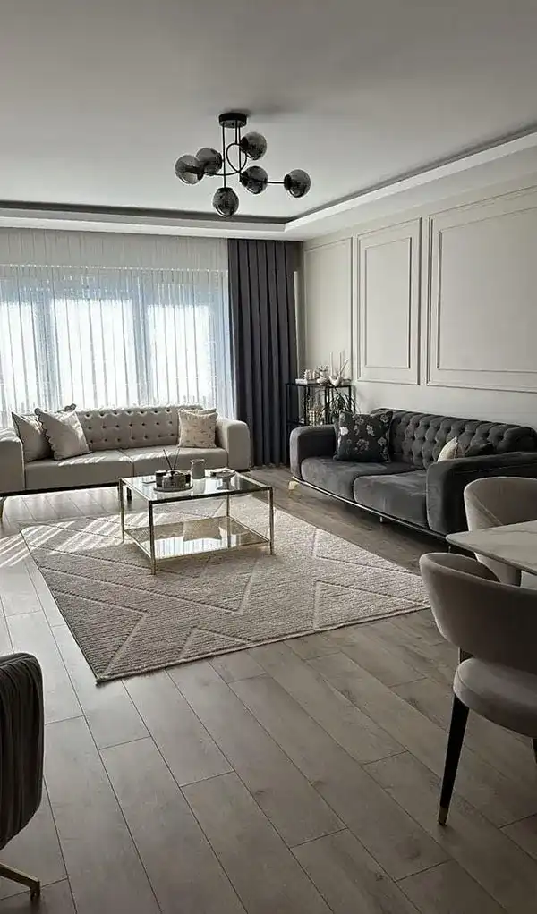 دیزاین پذیرایی مستطیل + دکوراسیون فوق‌العاده با دیزاین های ترند پذیرایی مستطیل 