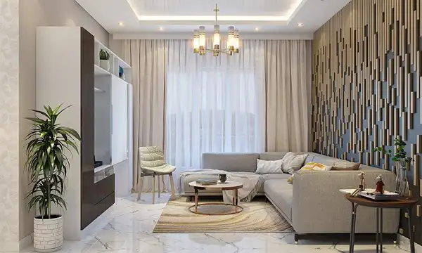 دیزاین پذیرایی مستطیل + دکوراسیون فوق‌العاده با دیزاین های ترند پذیرایی مستطیل 