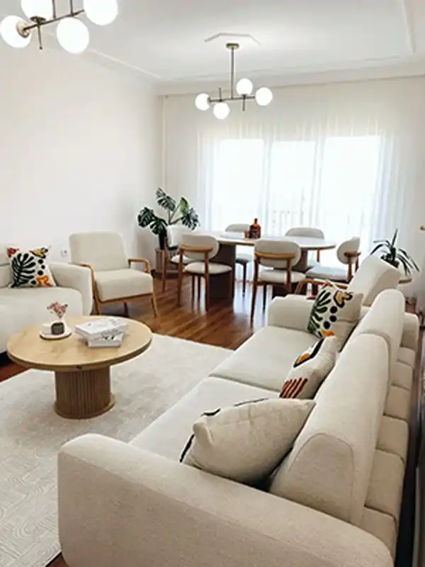 دیزاین پذیرایی مستطیل + دکوراسیون فوق‌العاده با دیزاین های ترند پذیرایی مستطیل 