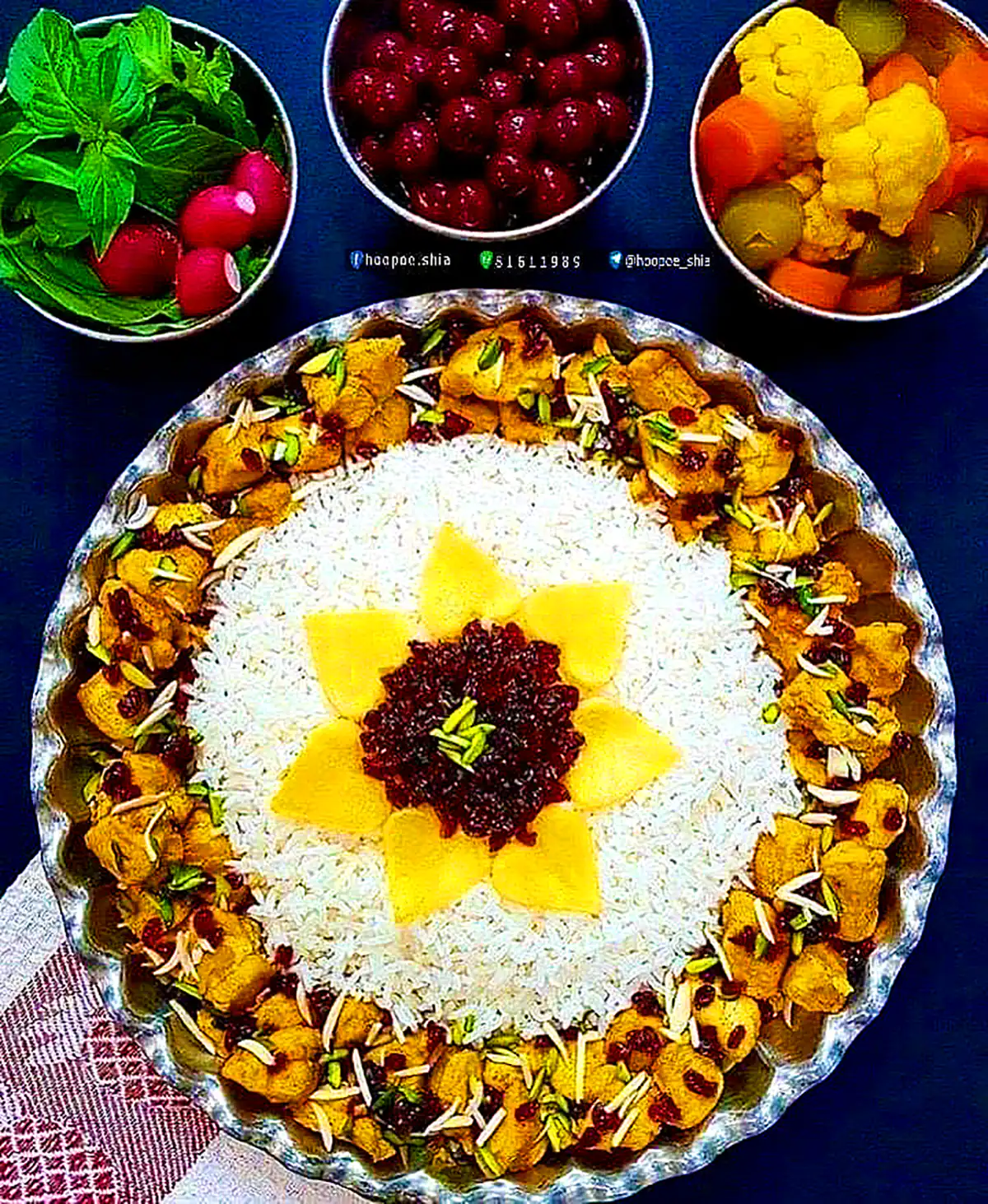 دیزاین برنج مجلسی زعفرونی