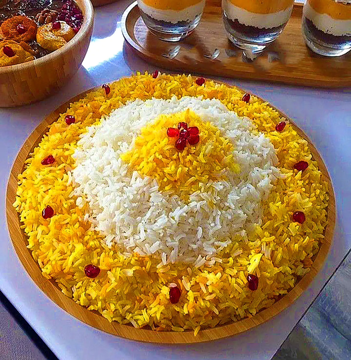 دیزاین برنج مجلسی زعفرونی