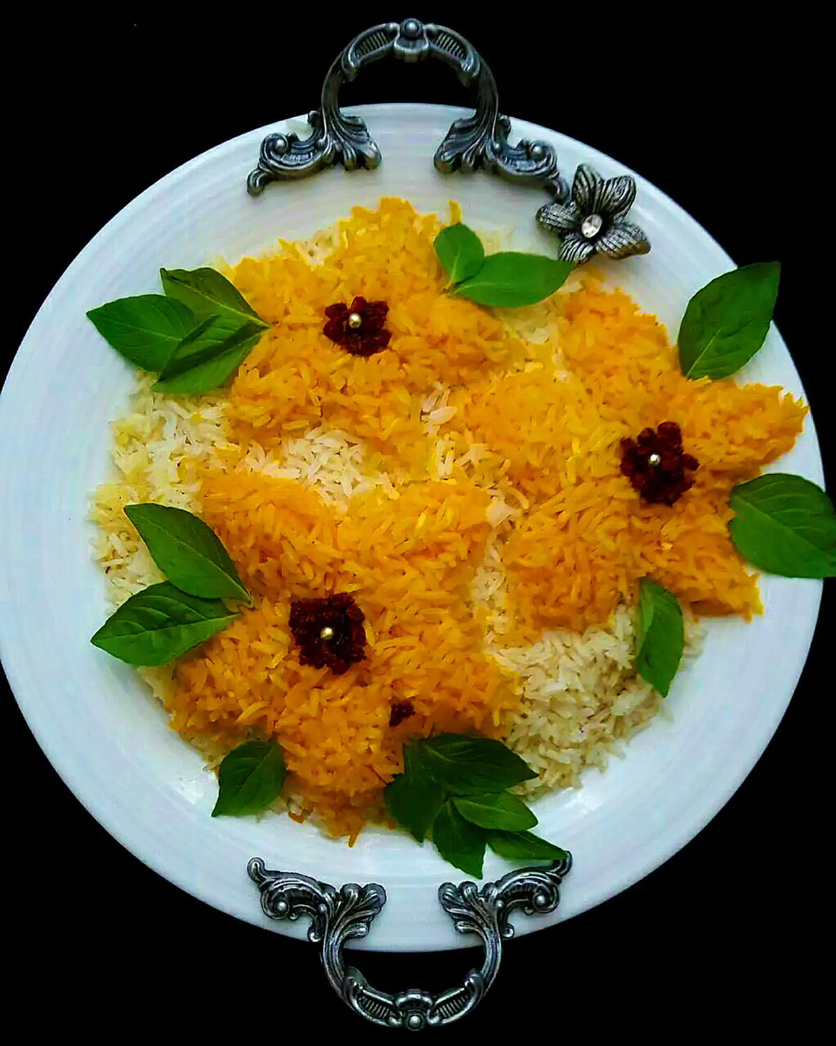 دیزاین برنج مجلسی زعفرونی