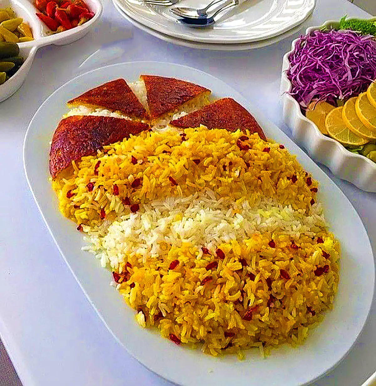 دیزاین برنج مجلسی زعفرونی