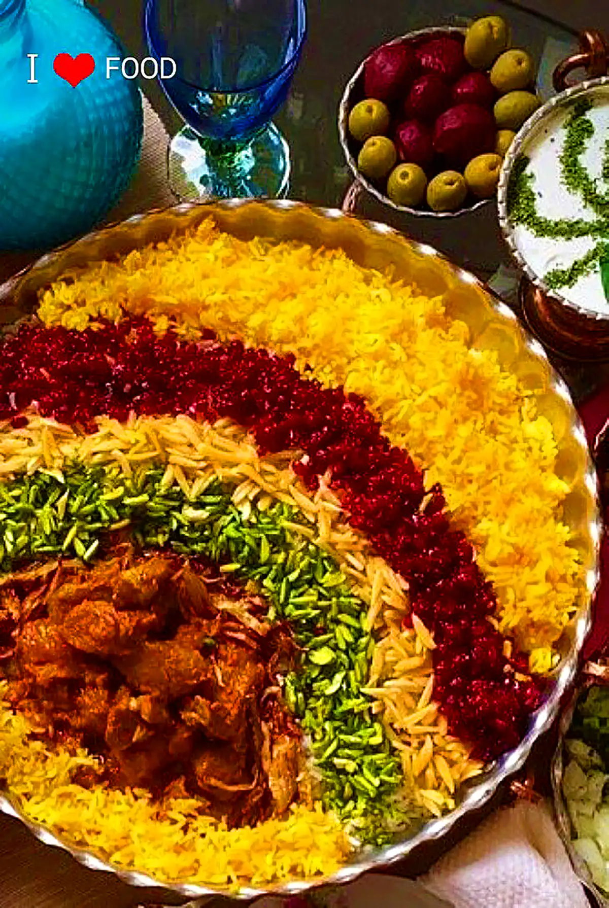 دیزاین برنج مجلسی زعفرونی