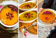 دیزاین شله زرد با گل محمدی