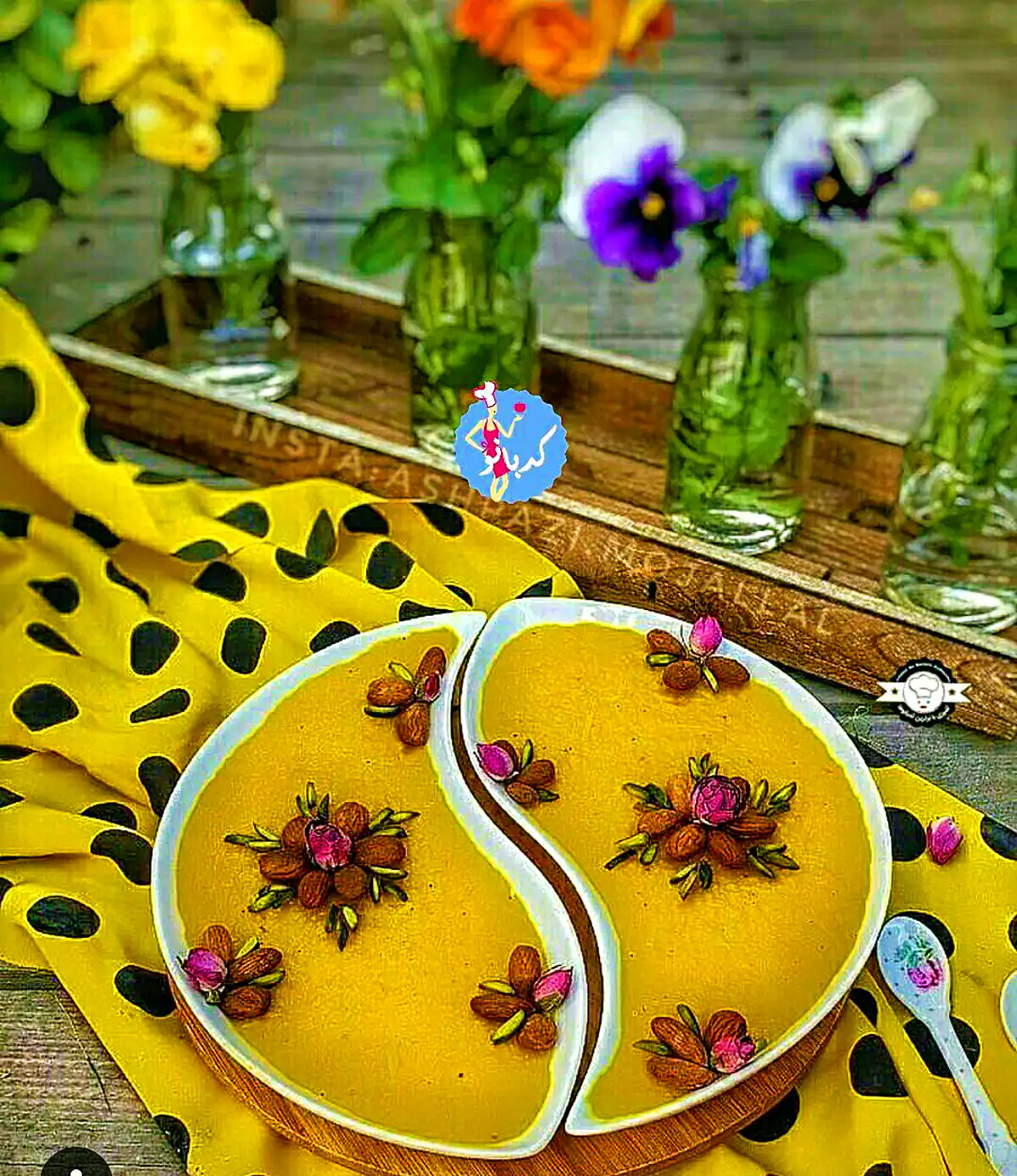 دیزاین شله زرد با گل محمدی