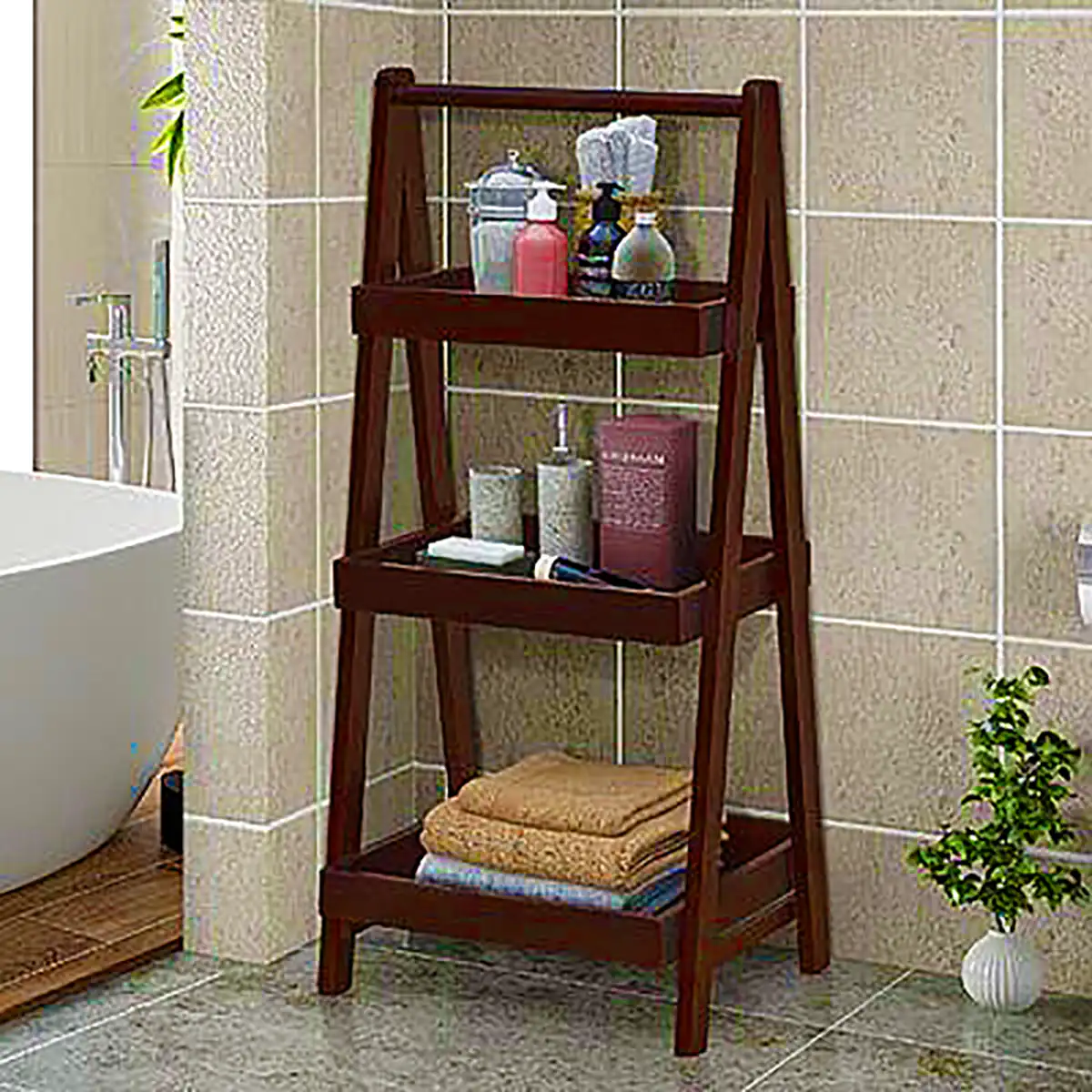 استند چوبی حمام
