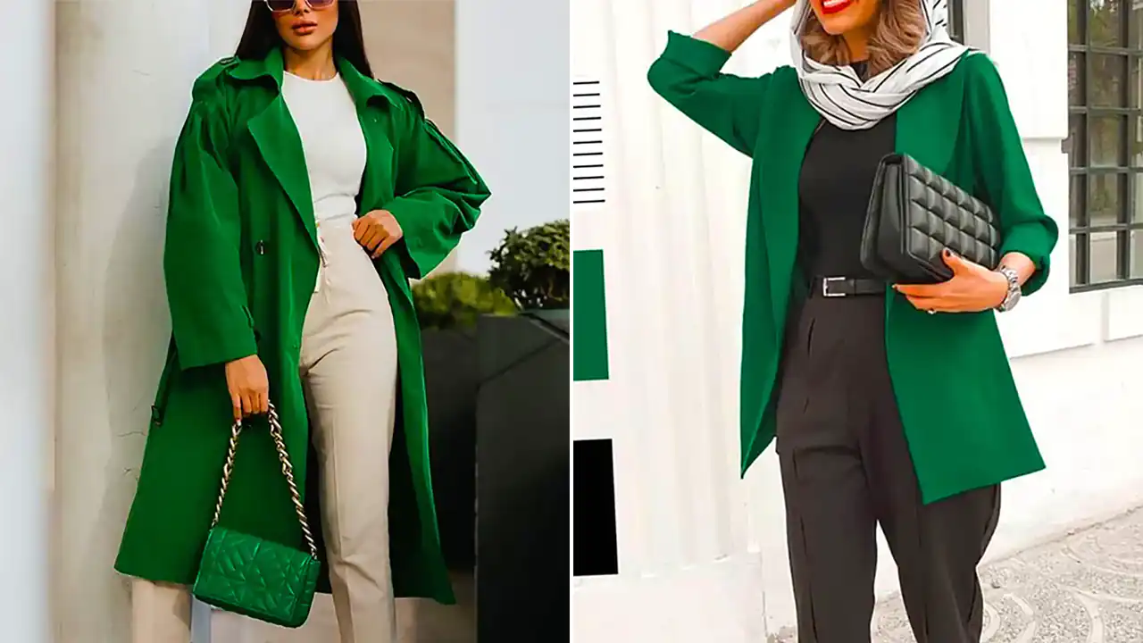 استایل زنانه با رنگ سبز