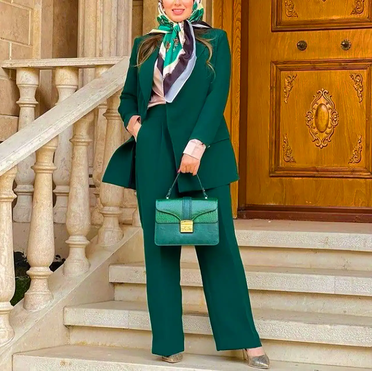 استایل زنانه با رنگ سبز