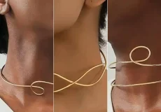 گلوبند چوکر مفتولی طلا زنانه