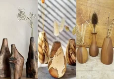 گلدان مینیمال و ترند چوبی
