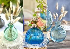 گلدان رنگی شیشه ای پینترستی