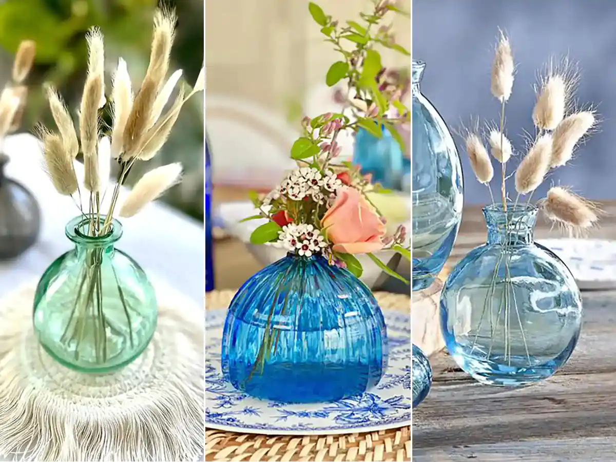گلدان رنگی شیشه ای پینترستی