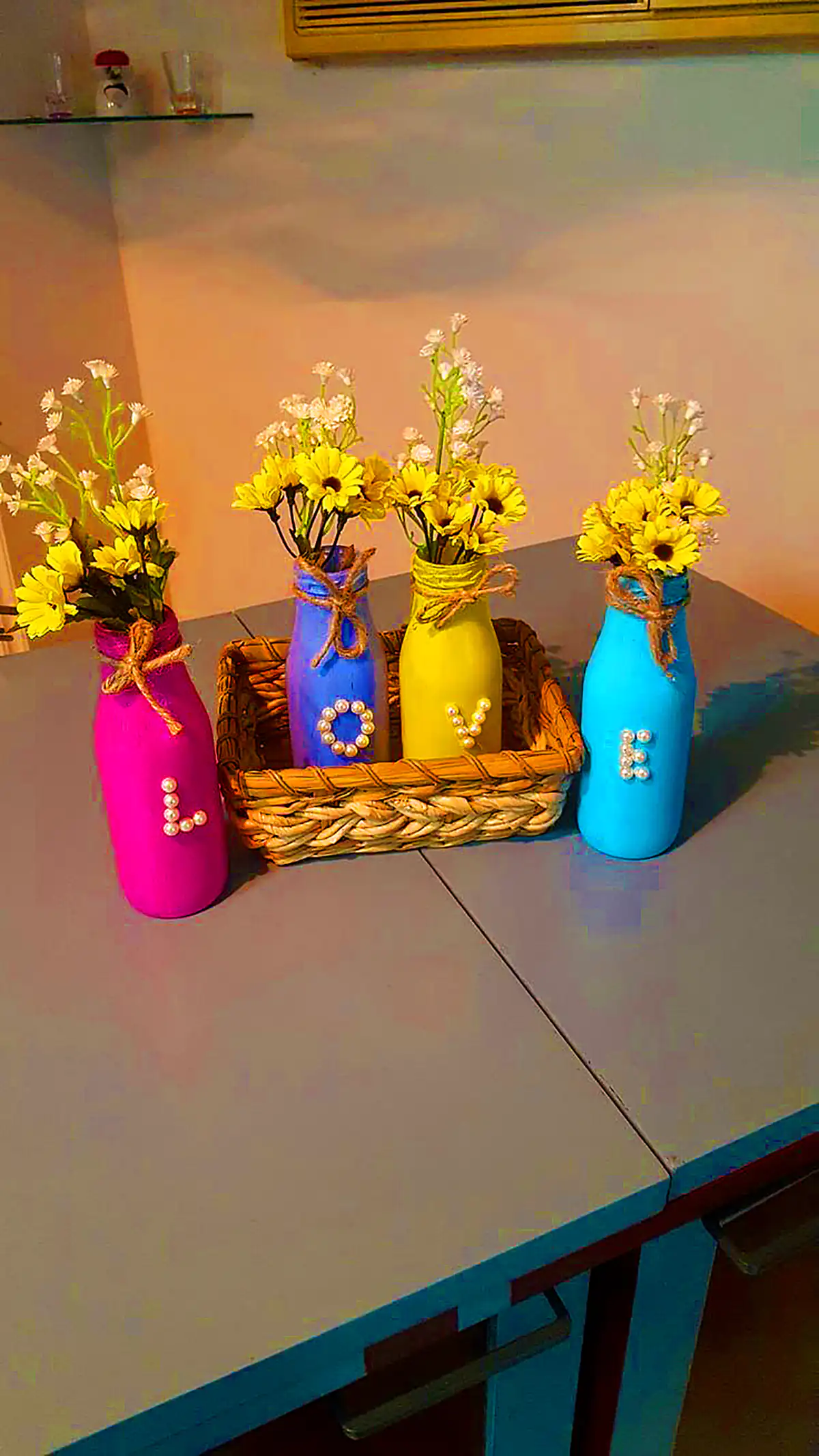 گلدون شیشه ای دست ساز