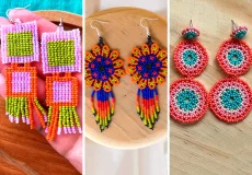 گوشواره دست ساز مهره ای