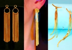 گوشواره شرابه‌ای طلا