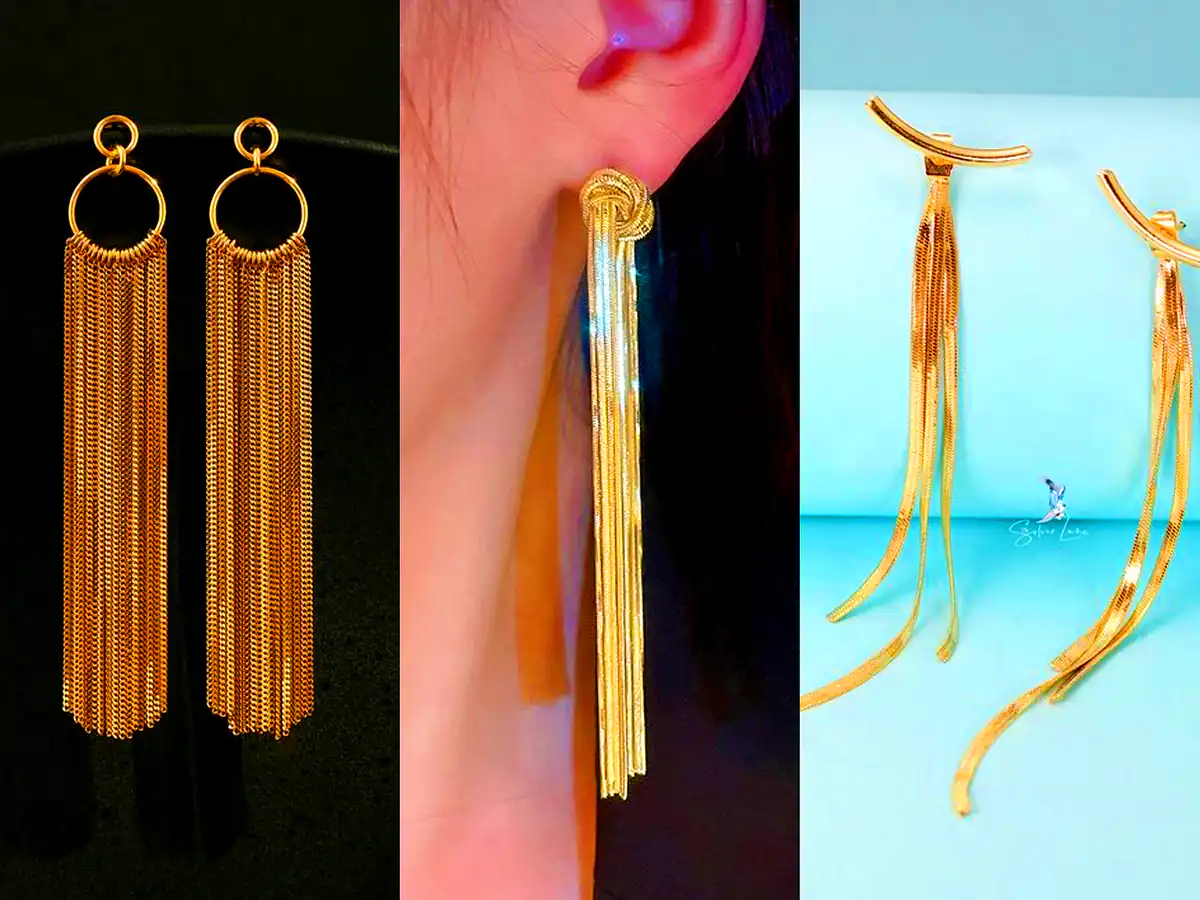 گوشواره شرابه ای طلا