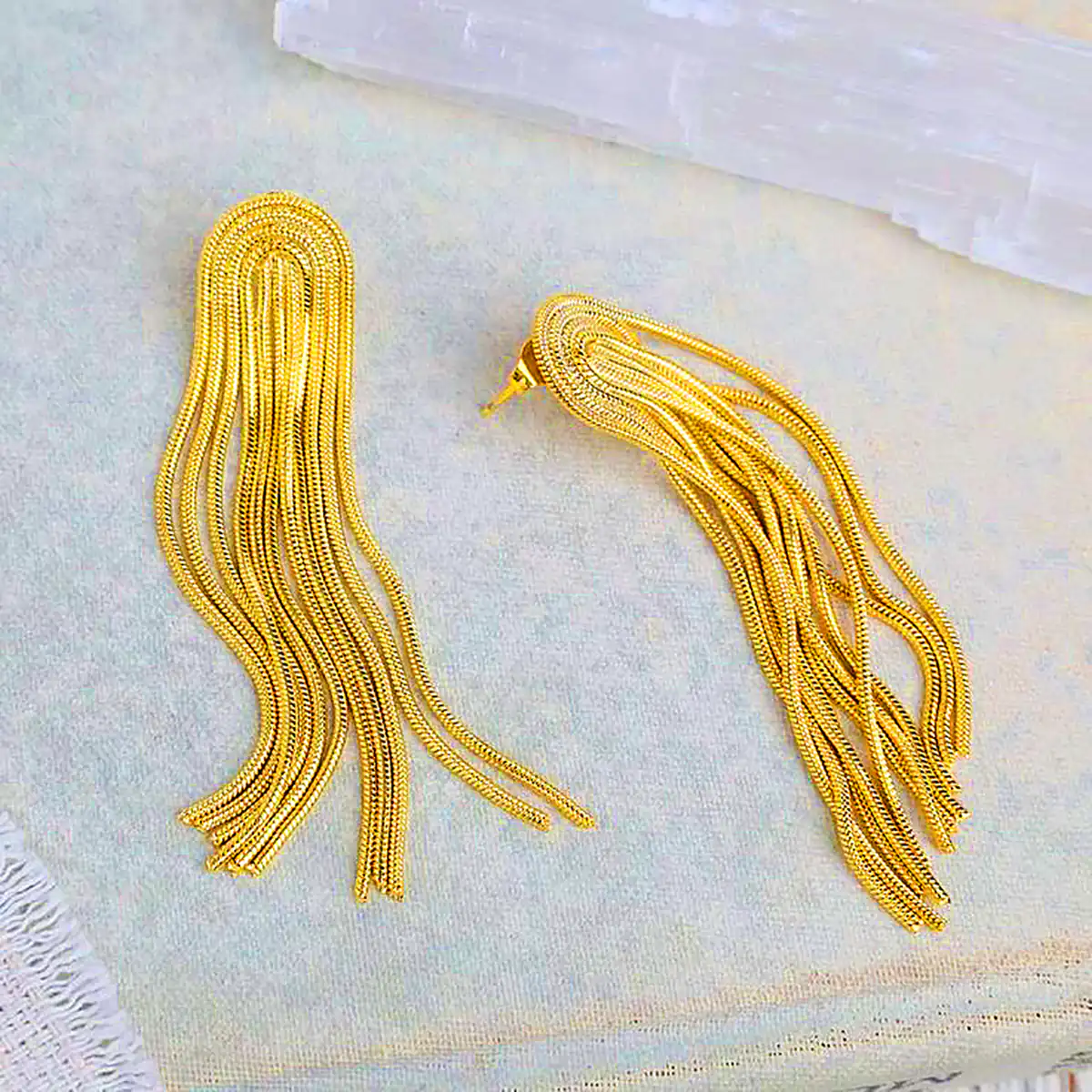 گوشواره شرابه ای طلا