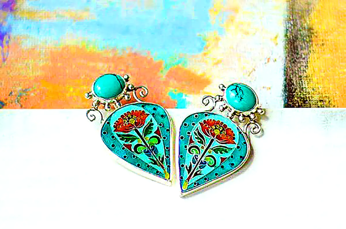گوشواره سنتی فیروزه