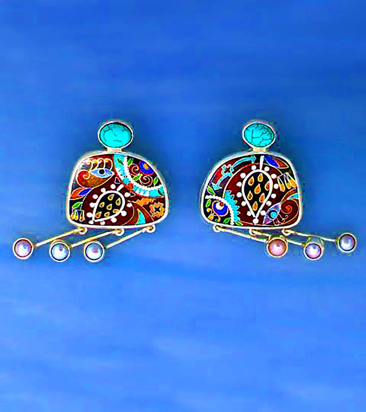 گوشواره سنتی فیروزه