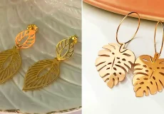 گوشواره طلا طرح برگ شیک