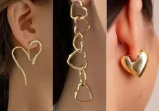 گوشواره قلبی طلا مدرن
