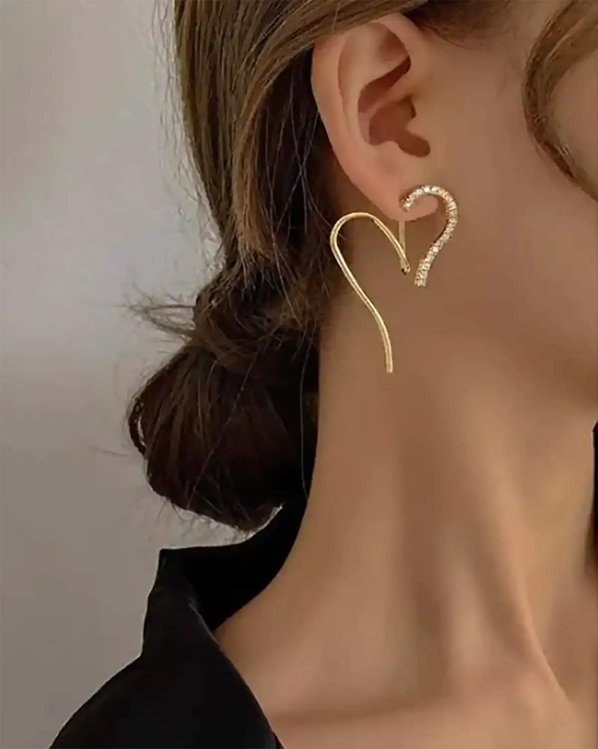 گوشواره قلبی طلا مدرن