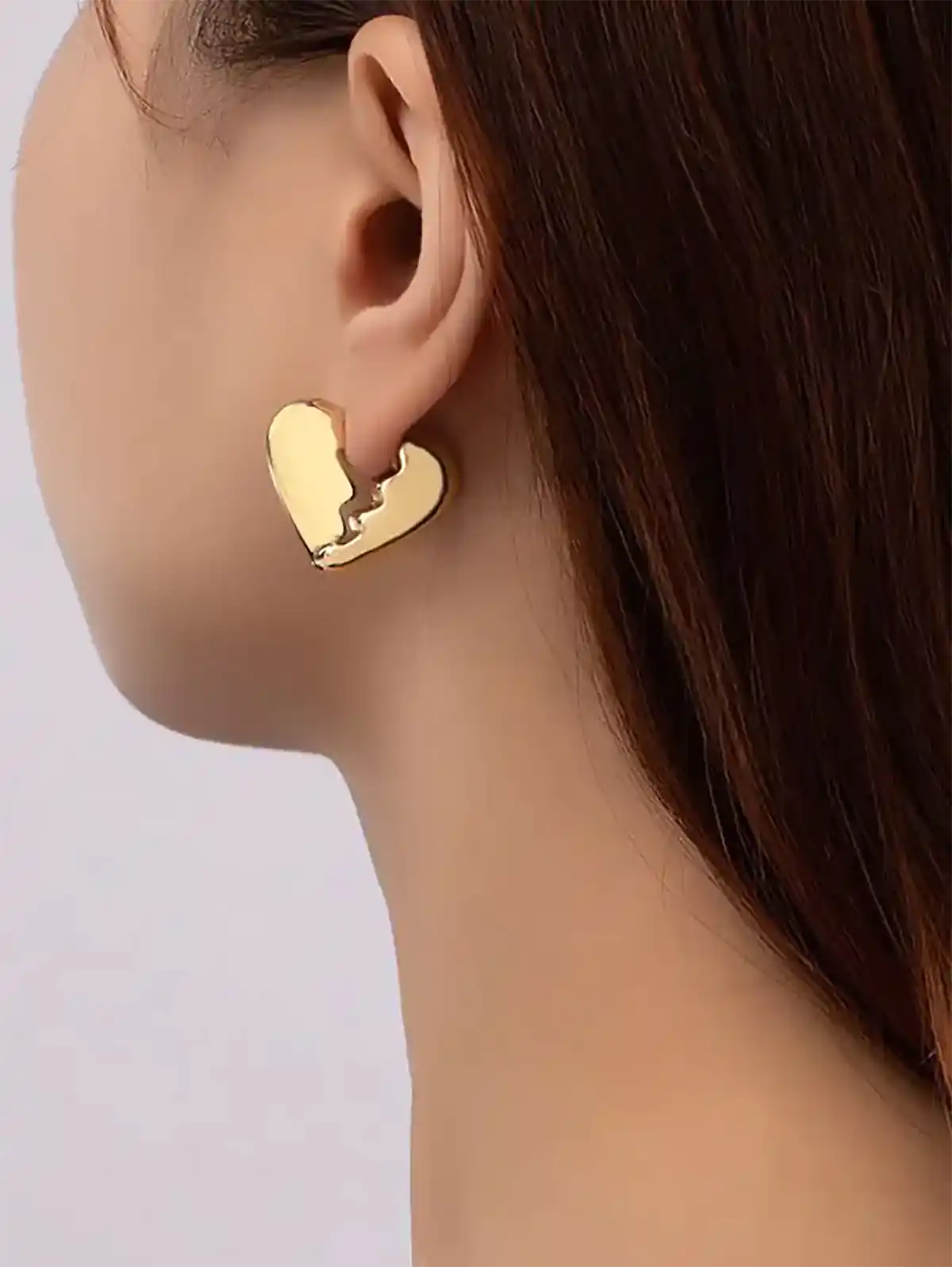 گوشواره قلبی طلا مدرن