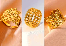 حلقه طلایی جذاب زنجیری