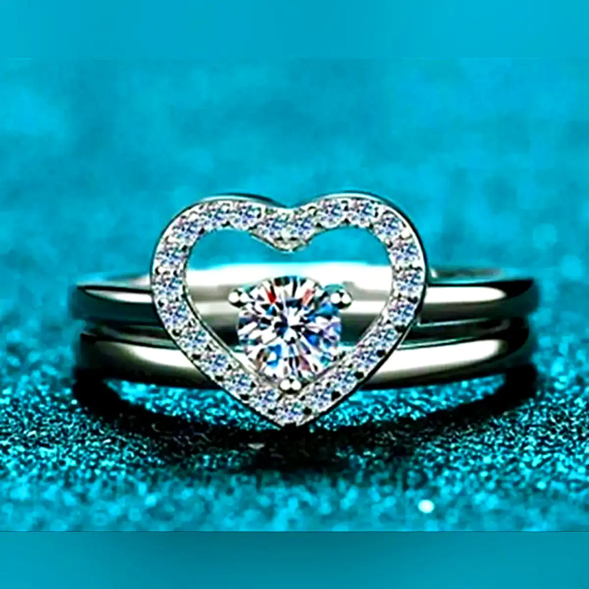 حلقه قلبی نقره ای و مدرن