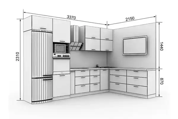 جانمایی لوازم آشپزخانه + جانمایی لوازم آشپزخانه بعنوان قلب تپنده خانه