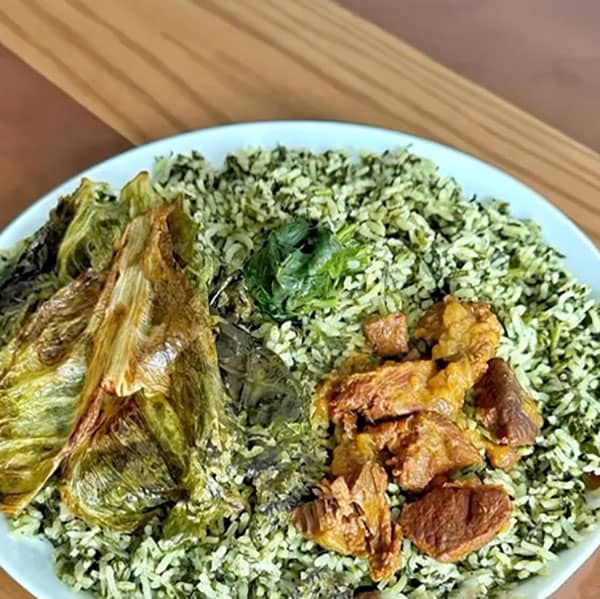 طرز تهیه کته اسفناج