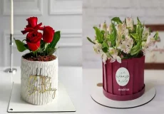 کیک مدل گلدان گل + جدید ترین کیک مدل گلدان گل سال