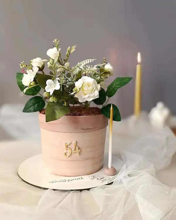 کیک مدل گلدان گل + جدید ترین کیک مدل گلدان گل سال