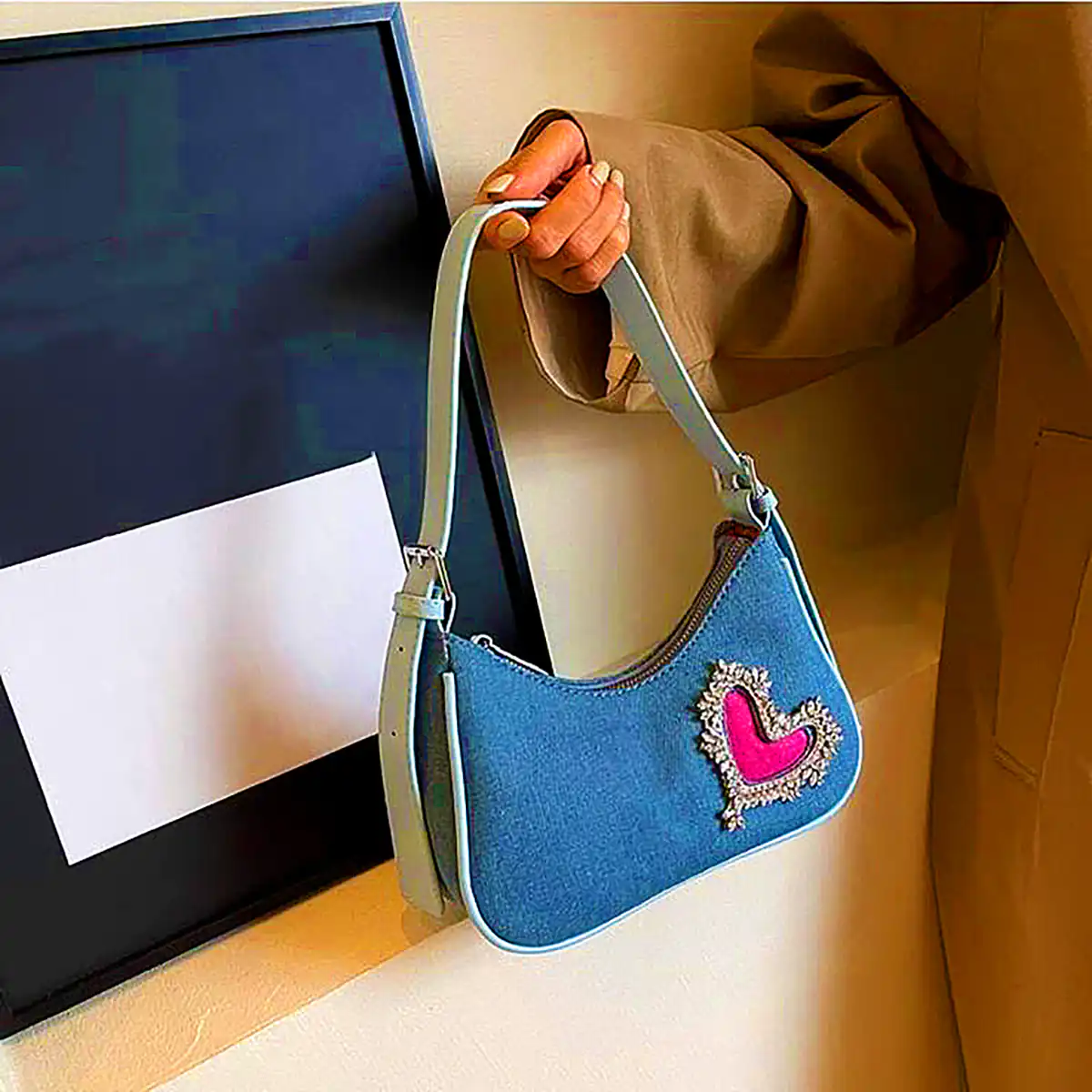 کیف دوشی جین آبی