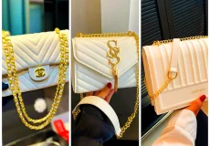 کیف سفید زنجیر دار