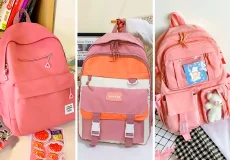 کوله پشتی پارچه ای صورتی