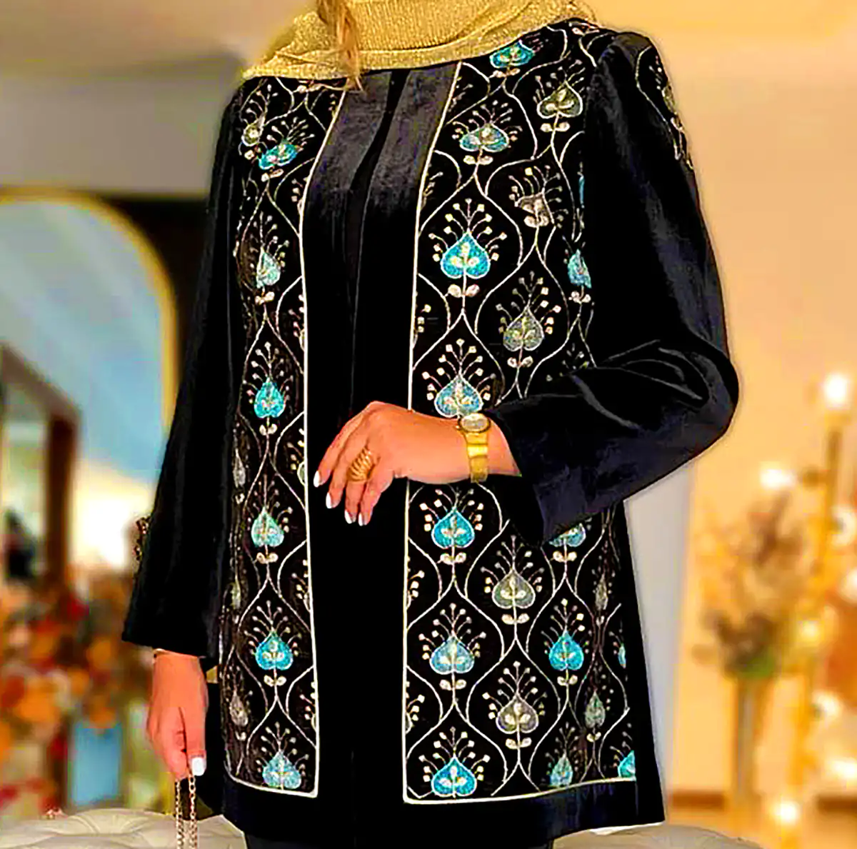 کت مشکی سوزن دوزی