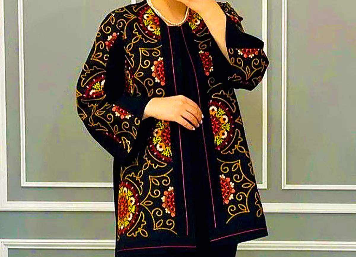 کت مشکی سوزن دوزی