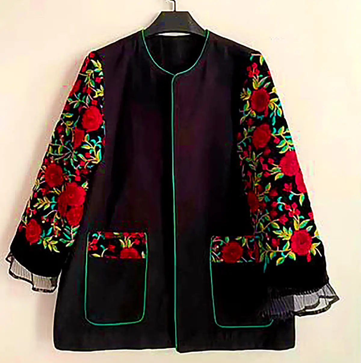 کت مشکی سوزن دوزی