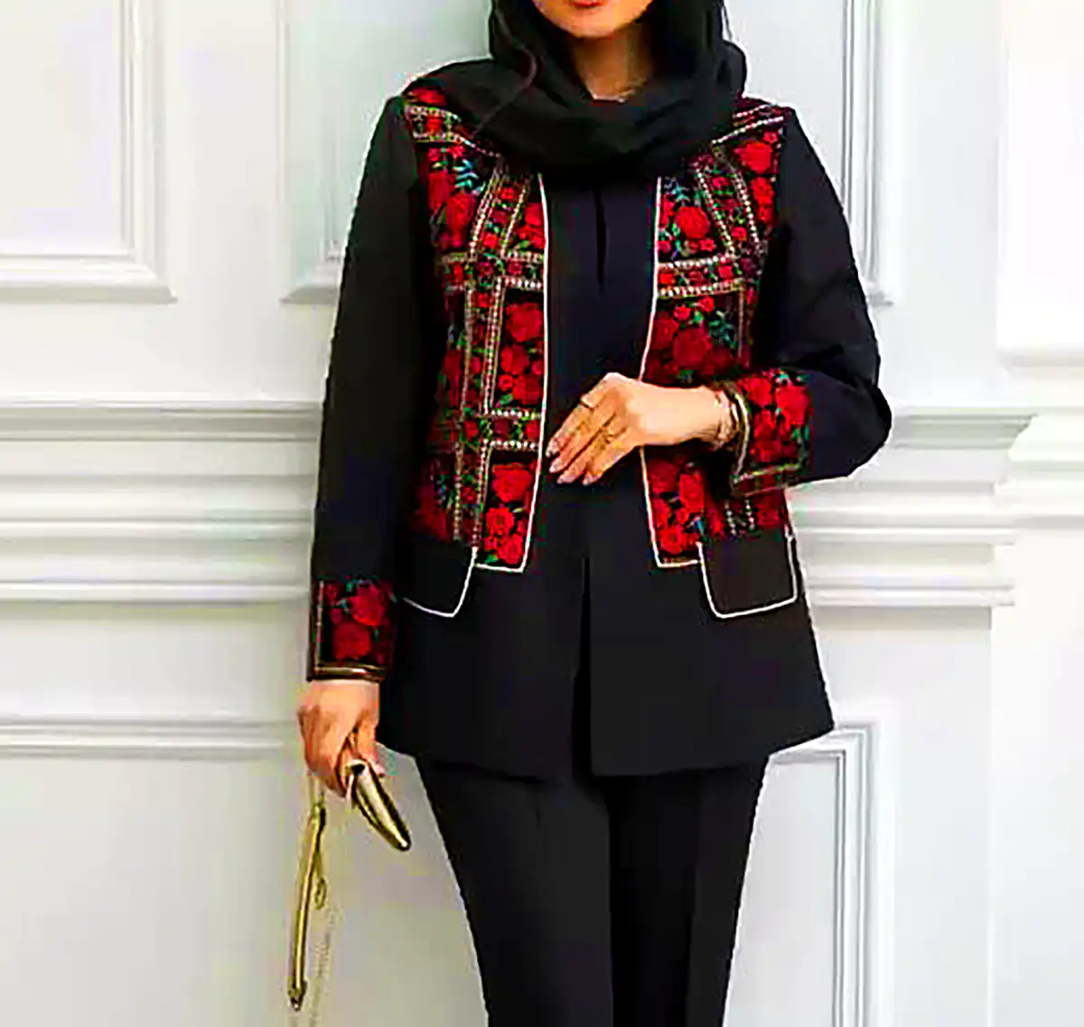 کت مشکی سوزن دوزی