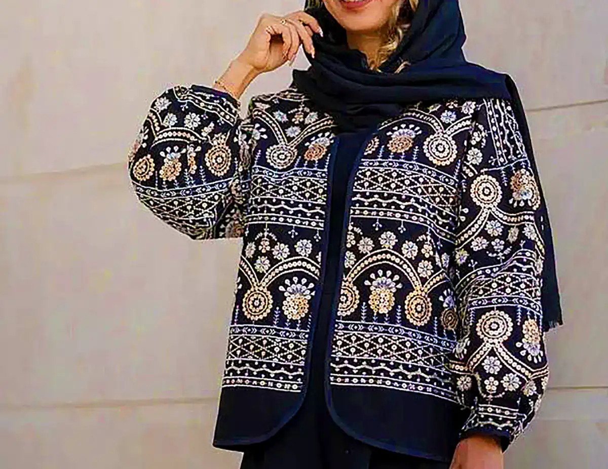 کت مشکی سوزن دوزی