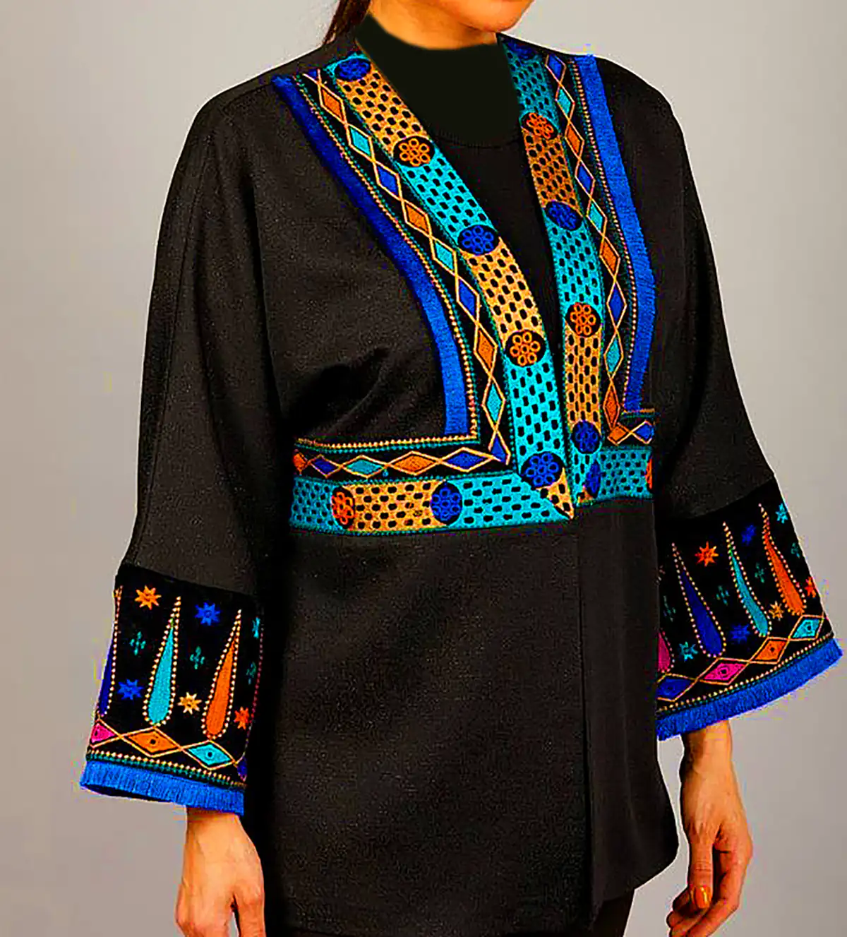 کت مشکی سوزن دوزی