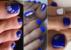 لاکژل آبی کاربنی ناخن پا