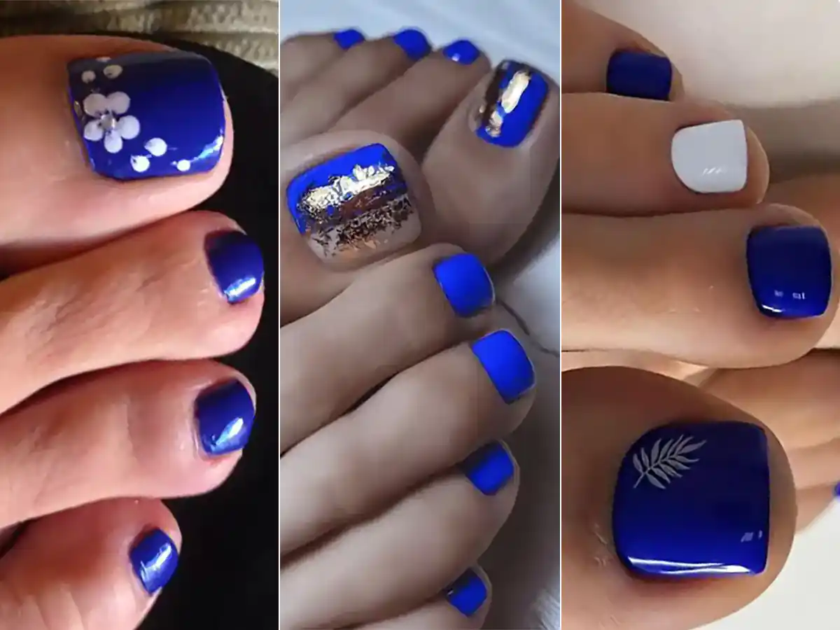 لاکژل آبی کاربنی ناخن پا
