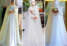 لباس عروس شنل دار 