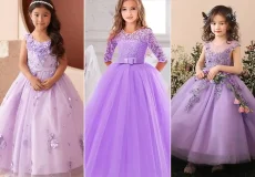 لباس عروس بچگانه بنفش