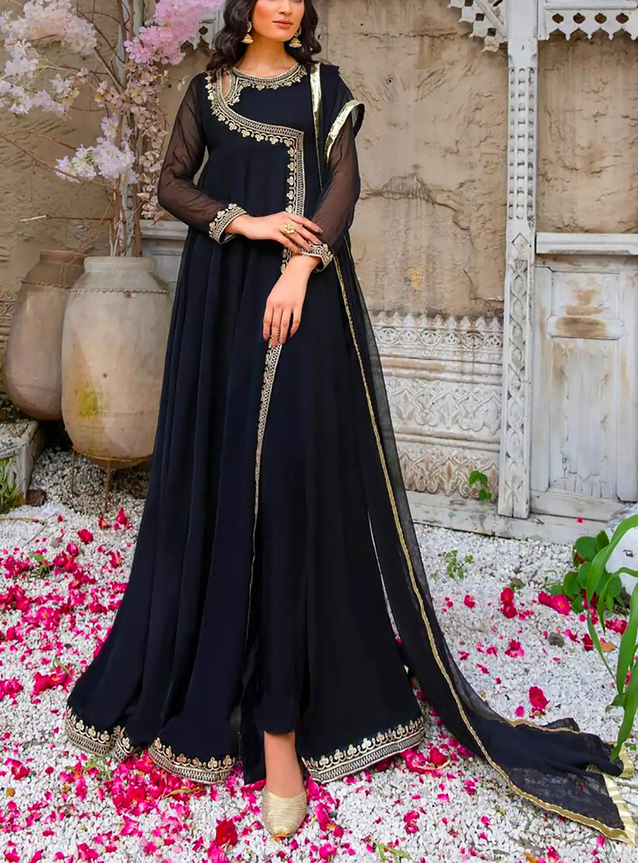 لباس هندی مشکی مجلسی