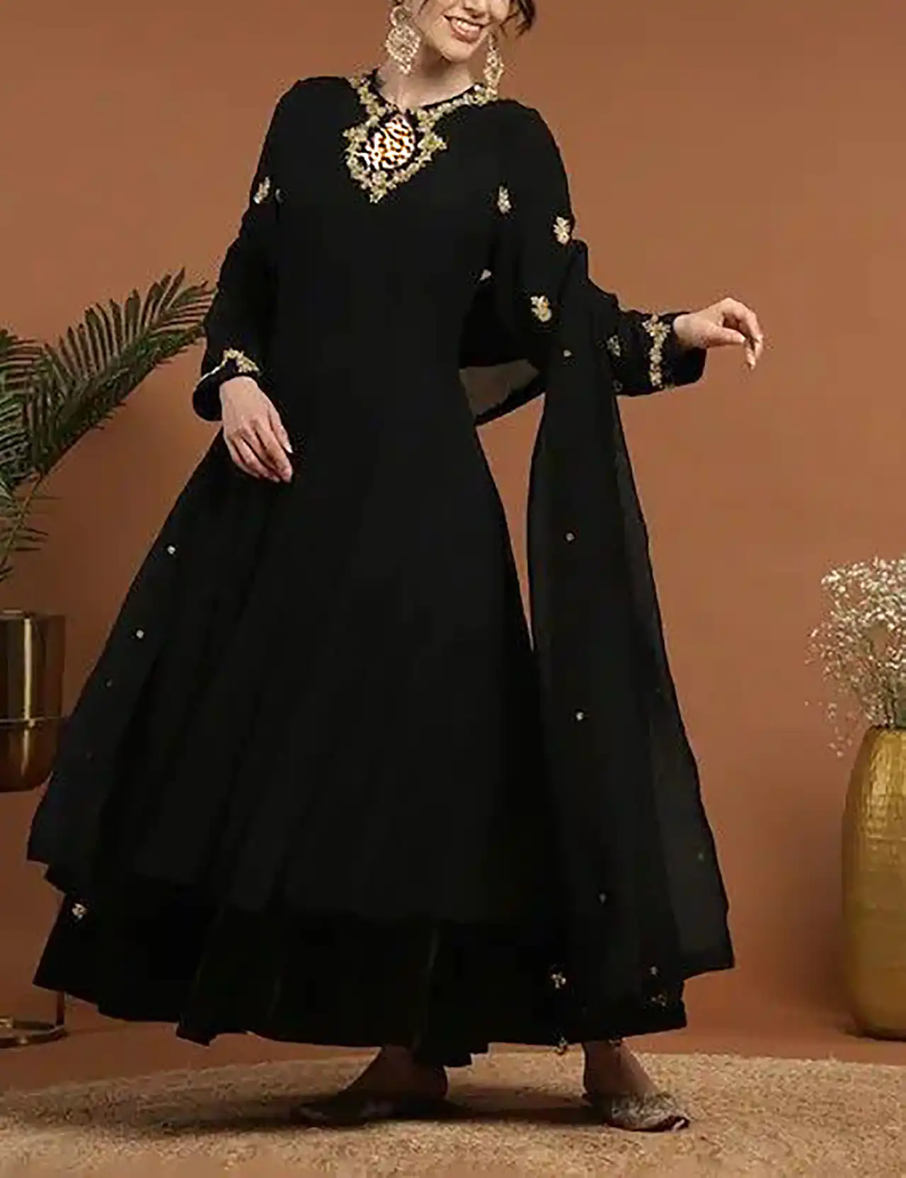لباس هندی مشکی مجلسی