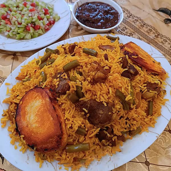 طرز تهیه لوبیا پلو با گوشت تکه ای , دستور پخت لوبیا پلو با گوشت تکه ای دونفره